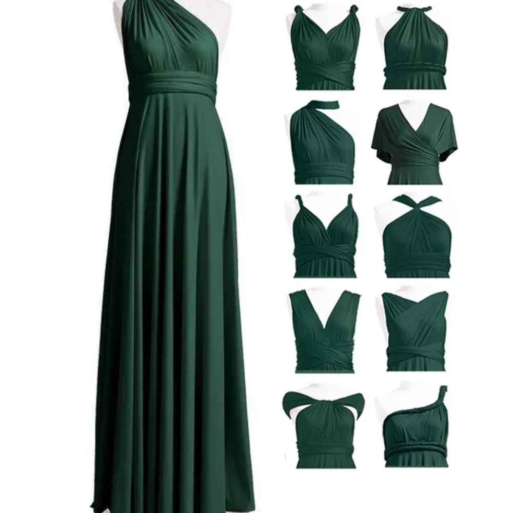 Elegant Green Convertible Maxi Dress